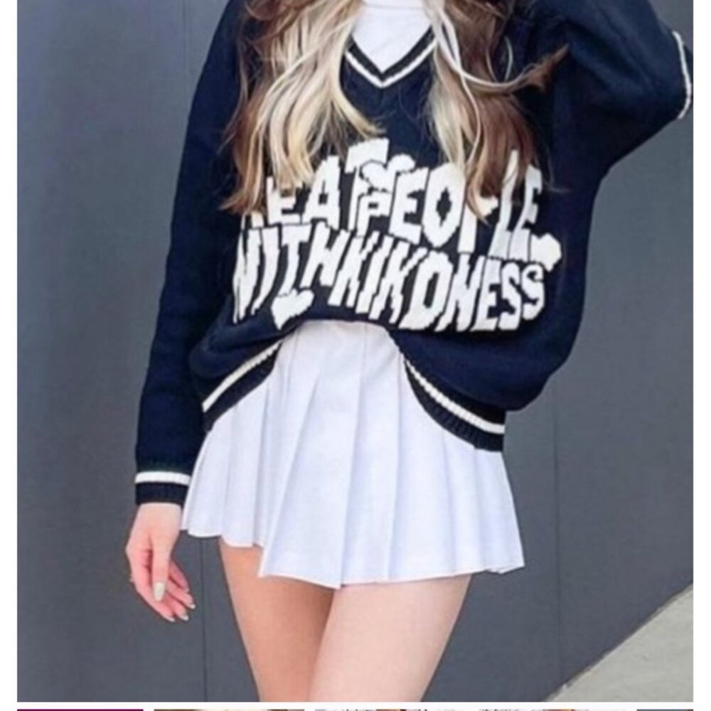 Harry's Hidden Angels School Girl  Dark Academia Core Black Sweater XL